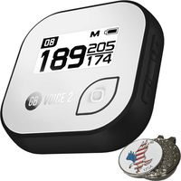 GolfBuddy Voice 2 Easy-to-Use Talking GPS, Black + 1 Custom Ball Marker Clip Set (American Eagle) (Black)