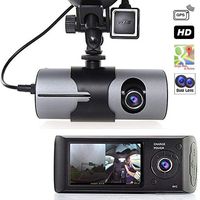 Grewtech 2.7" TFT LCD HD Dash-Cam DualCam Car DVR w/GPS Tracker + Google Maps + G-Sensor