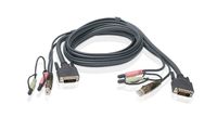 IOGEAR Dual Link DVI-D USB 2.0 KVM Cable, 6 Feet (G2L8D02U)