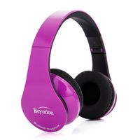 Beyution HiFi Stereo Bluetooth Headphones with Built in Microphone - Retail Packaging (Deep Purple)