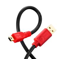 Mini USB Cable 40Feet, Uperatre USB 2.0 Type A to Mini B Cable Male Cord for GoPro Hero 3+, Hero HD, Cell Phones, MP3 Players, Dash Cam, Digital Cameras, Sat Navigation, GPS Receiver, PDAs (Red 12m)