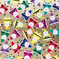 Jillson & Roberts Bulk Gift Wrap, Rainbow Santa, 1/2 Ream 417' x 24"