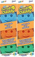 Scrub Daddy Colors - FlexTexture Sponge, Color Code Cleaning, Soft in Warm Water, Firm in Cold, Deep Cleaning, Dishwasher Safe, Multi-use, Scratch Free, Odor Resistant, Ergonomic- 3ct (Pack of 2)
