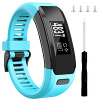 Wizvv Compatible Bands Replacement for Garmin Vivosmart HR, with Metal Buckle(Teal,X-Large)
