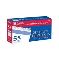 BAZIC #6 3/4 Self-Seal Security Envelope (55/Pack) (5066-24)
