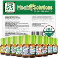 Top Blends & Oils USDA Certified Organic Essential Oils Set (10 Pack - 100% Pure & Natural) Therapeutic Grade