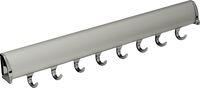 Hafele Belt Rack, Synergy Collection (Matt Aluminum with Chrome, 8 Hook, 17 15/16")