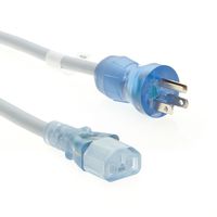 Otimo 3 Feet 16/3 Green Dot Hospital Grade IEC Power Cord (NEMA 5-15P to IEC-320-C13) SJT - Clear Blue