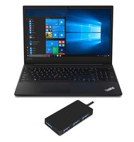 Lenovo ThinkPad E595 Laptop (AMD Ryzen 7 3700U 4-Core, 8GB RAM, 512GB PCIe SSD, AMD Radeon RX Vega 10, 15.6" Full HD (1920x1080), WiFi, Bluetooth, Webcam, 2xUSB 3.1, Win 10 Pro) with USB3.0 Hub