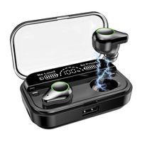 Ruxuan88 Mini Wireless Earbuds Stereo Bluetooth 5.0 Headphones with 4000mAh Charging Case IPX7 Waterproof Built-in Mic Earphone Noise Cancelling in-Ear Headset for Sports Business (Black)
