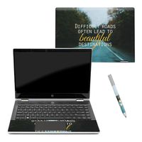 MightySkins Skin Compatible with HP Pavilion x360 14" (2018) - Difficult Roads | Protective, Durable, and Unique Vinyl Decal wrap Cover | Easy to Apply, Remove, and Change Styles | Made in The USA