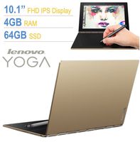 Lenovo Yoga Book 10.1" Full HD Touchscreen IPS (1920x1200) 2-in-1 Tablet PC, Intel Atom x5-Z8550 Processor, 4GB RAM, 64GB SSD, Bluetooth, Halo Keyboard, Stylus, Android 6.0.1 Marshmallow- Gold