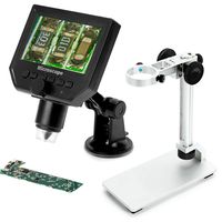 Koolertron 4.3" LCD Digital USB Microscope Magnifier with Adjustable Stand 1-600X Continuous Magnification Zoom,8 LED Adjustable Light Source,Rechargeable Lithium Battery,Camera Video Recorder