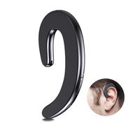 Ear Hook Headphones with Microphone & Mic Volume Button, Noise Cancelling Bluetooth Wireless Earbuds,Non in Ear Painless Wearing Headset Compatible for iPhone X 8 7 6 and Android (Black)