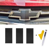 LANZMYAN Bowtie Logo Wrap Sticker for Chevy Carbon Fiber Cut-Your-Own Emblem Overlay DIY Decal 3PCS