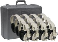 Califone 2924AVPS-12 Classroom Pack of Twelve Deluxe Stereo Headphones, Rugged polypropylene headstrap and ABS plastic earcups hold up to continued usage in high-use settings