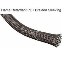 1.25" Flame Retardant PET Expandable Braided Sleeving - 10 Feet - Color: White