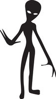 USCLIFESTYLE Alien Alien (Black) (Set of 2) Premium Waterproof Vinyl Decal Stickers for Laptop MacBook Phone Tablet Helmet Car Window Bumper Mug Tuber Cup Door Wall Decoration