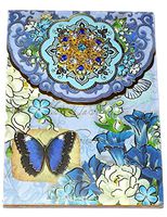 Punch Studio Notepad Blue Rhapsody Purse Sketchpad with Azure Brooch