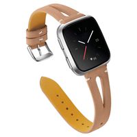 Aliturtle Replacement Accessories for Fitbit Versa Watch Bands, Newly Printed Steamline Design Leather Replacement Watchbands Straps with Stainless Buckle Compatible with Fitbit Versa for Men Women