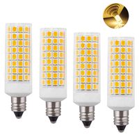 E11 led Bulb 75w 100w Halogen Bulbs Replacement, JD T4 e11 Mini Candelabra Base 110V 120V Warm White 3000K, Pack of 4