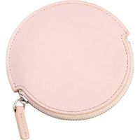 Royce Leather Carnation Pink Circular Earbud Travel Case
