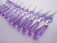 Sun Cling Chandelier Icicle Crystal, 38, (Pack of 20) - Purple