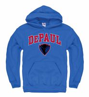 Campus Colors NCAA Adult Arch & Logo Gameday Hooded Sweatshirt (DePaul Blue Demons - Royal, X-Large)