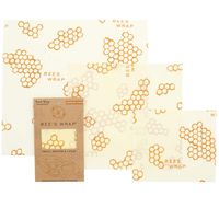 Bee's Wrap - Assorted Set of 3 - Certified B Corporation - No Synthetic Wax or Chemicals - Holds for Up to a Year - Sustainable and Reusable Beeswax Food Wraps with Jojoba Oil - 3 Sizes (S, M, L)