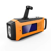 Emergency Radios, Esky Hand Crank Radio Weather Radios Solar Self Powered AM/FM/NOAA Radio with 2000mAh Rechargeable Battery, 3W Flashlight and Loudly Alarm (Orange)