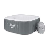 Coleman SaluSpa 4 Person Square Portable Inflatable Outdoor Hot Tub Spa, Gray