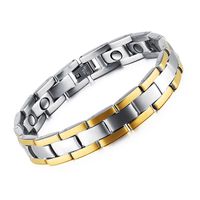 BESTOYARD Men Sleek Titanium Steel Magnetic Therapy Bracelet Link for Arthritis and Carpal Tunnel Pain Relief
