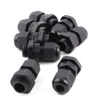 uxcell Plastic PG7 Splash Proof Cable Glands Connector Joints 8 Pcs Black