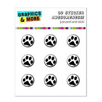 Graphics and More Paw Print - Black White Home Button Stickers Fits Apple iPhone 4/4S/5/5C/5S, iPad, iPod Touch - Non-Retail Packaging - Clear