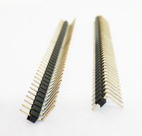 E-Simpo 20pcs 2.54mm (0.1") Male Pin Header Connector,90D Right Angle, 2X40P 1X40P Pin Header, Single Plastic,A=3mm Plastic Height 2.5mm, Rohs 0.8U Gold-plated (Single Row 1X40P 90D R1 Type)