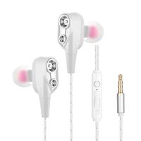 Waiwaibear General Dual-action-coil Earphone with Heavy Bass Clear Sound-proof Line-controlled Noise-isolating Heavy Deep Bass for Apple iPhone, iPod, iPad, Samsung Cell Phones and Smartphones (White)