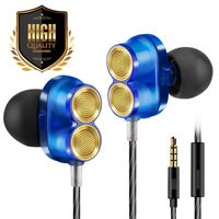 Earphones Headphones Earbuds Ear Buds in Ear Headphones Wired Earphones with Microphone Mic Stereo and Volume Control Waterproof Metal Wired Earphone for Phone Mp3 Players Tablet Laptop 3.5mm (Blue)