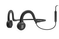 AfterShokz Sportz Titanium with Mic - Wired Open-Ear Bone Conduction Headphones with Microphone - Onyx Black - 4 ft Wire - 12 Hr Battery Life - 2 Hr Charge Time - Standard 3.5 mm Audio Jack (AS451XB)