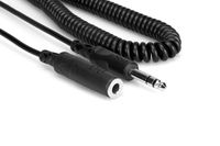 Hosa HPE-325C 1/4" TRS to 1/4" TRS Coiled Headphone Extension Cable, 25 feet