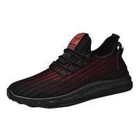 Respctful✿ Men's Casual lace up Lightweight Runner Running Shoes Breathable Cushion Sport Shoes Sneaker Red