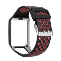 RuenTech Compatible with Tomtom Spark 3 / Runner 2 3 / Golfer 2 Watch Band, Replacement Silicone Straps Wristband Sport Band Compatible for Runner 2 3 and Spark 3 (Black&Red)