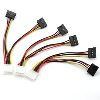 ZRM&E 3PCS SATA 15-Pin Power Adapter Line IDE 4P Male to 2 SATA 15 Pin Female Power Extension Cable Splitter IDE to SATA Connector