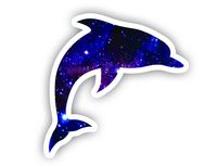 Dolphin Sticker Galaxy Collection - Laptop Stickers - 2.5" Vinyl Decal - Laptop, Phone, Tablet Vinyl Decal Sticker
