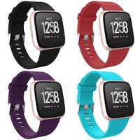 Recoppa Compatible with Fitbit Versa Bands for Women Men Large Small, Adjustable Replacement Wristbands for Fitbit Versa/Versa 2/Versa Lite Edition/Versa Special Edition, 4 Packs