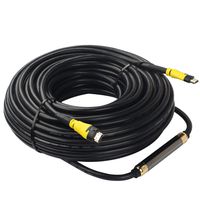 SHD 75 Feet HDMI Cable with Signal Booster 75' HDMI Cord 2.0V Support 4K 3D 1080P for in-Wall Installation CL3 Rated Black and Yellow Color