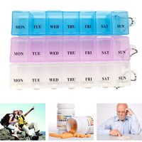 Lome123 New Plastic Medical Pill Box Holder Drug Medicine Case Organizer Box Storage Container