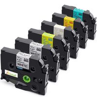 Airmall Compatible TZ TZe Label Tape,1/2 inch x 26.2 Feet,for TZe-2312PK TZe-633 TZe-234 TZe-632 TZe-T531 to use with P-Touch PT-D210, PT-2030, PT-H110 Label Markers, 6 Pack Color Combo Set