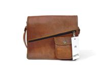 Fastyl Elvi 9" Genuine Leather Cross Body Shoulder Sling Satchel Bag Handbags for Ipad Tab Tablet Vintage Men Women Handmade Brown