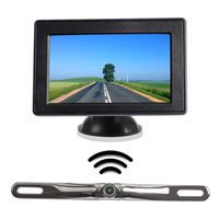 AKK 5.8GHz Wireless Backup Camera Monitor System with 4.3'' LCD Video Color Display for Small Car, Jeeps, and Other Automobile Parking & Reverse