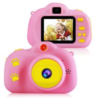 Kids Digital Camera for Girls, HD Mini Point and Shoot Camera for Children Beginners- Travel, Camping, Outdoor, School (Pink)